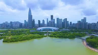 深圳城市地标人才公园南山区CBD城市建筑视频的预览图